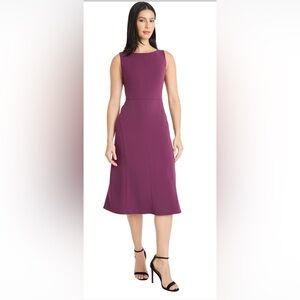 Maggy London Elegant Purple Midi Dress